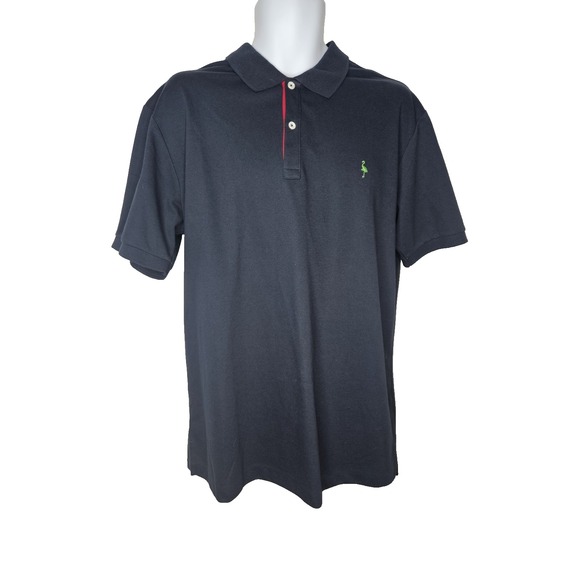Tailorbyrd Other - Taylor Byrd Polo Shirt XL Navy Red‎ Trim Green Flamingo Logo Cotton Blend